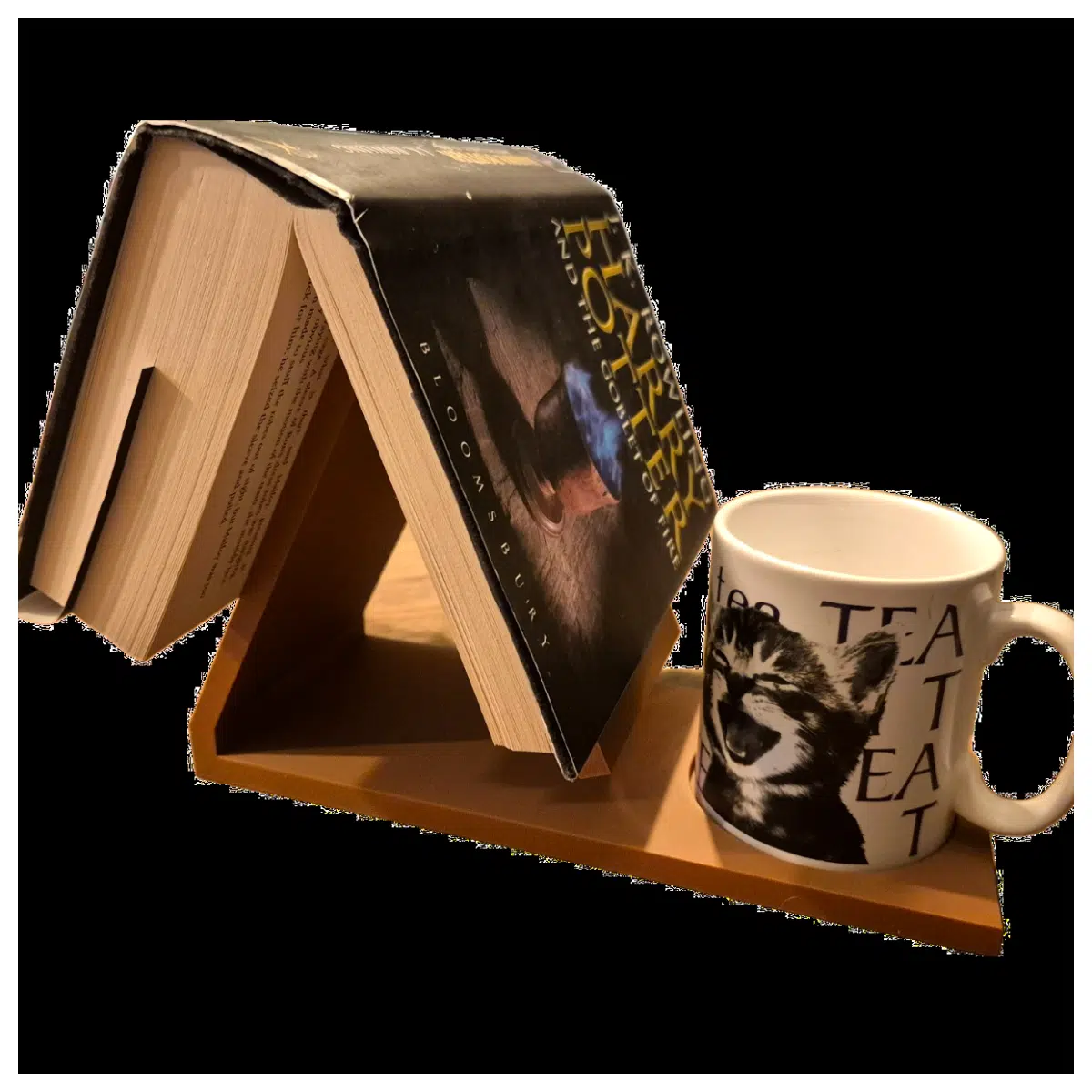 Shelf with Coasters Desk Storage Book Support Reading Space Organization Shelf Accessories