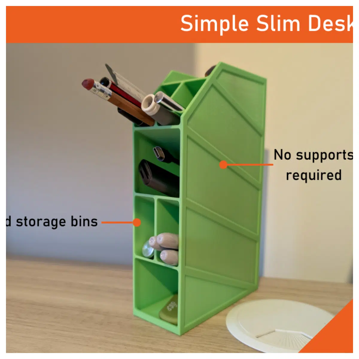 Slim Desktop Organizer Compact Desk Storage Solution for Office Computer Minimalist Design Space Saving Accessories