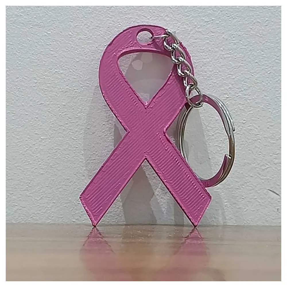 October Pink Ribbon Keychain Remembrance Heart Charm Ribbon Decoration Memorial Gift Red Ribbon