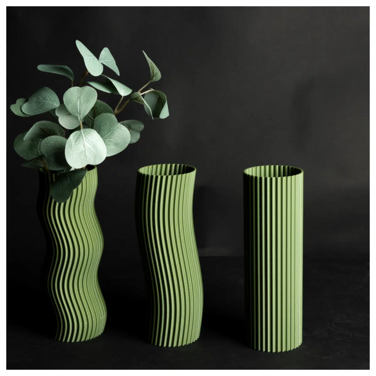 Striped Vase Set 3 Piece Decorative Vase Home Accent Creative Vase Modern Minimalist Art Vase Decoration