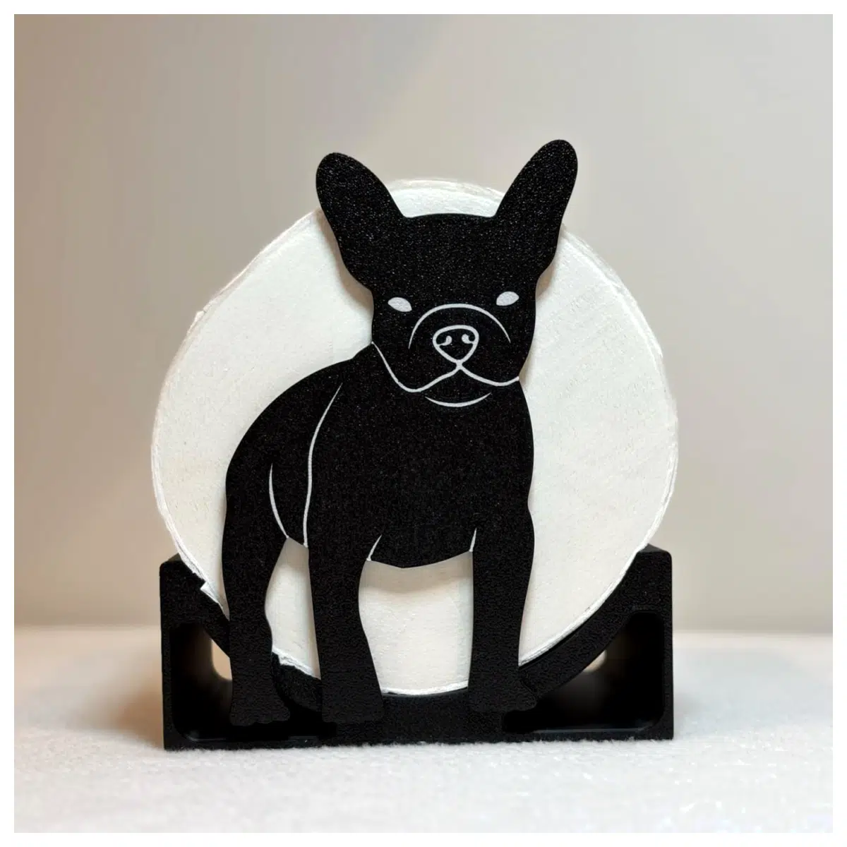French Bulldog Paper Towel Holder Pet Organizer Roll Towel Box Dog Food Stand Pet Supplies