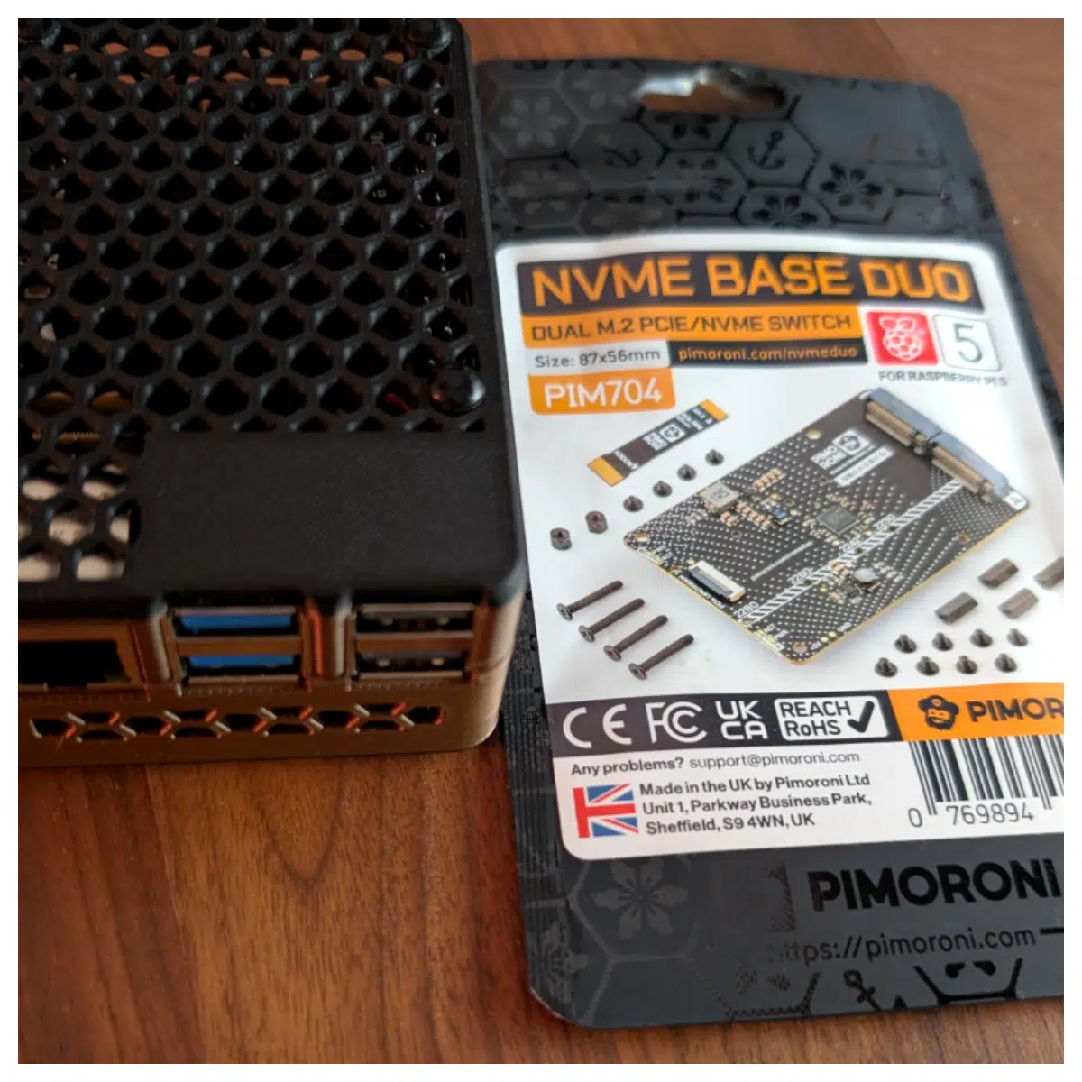 Raspberry Pi 5 Pimoroni NVMe Base Duo Bottom Case Expansion Board for NVMe SSD Storage Pi 5 Projects
