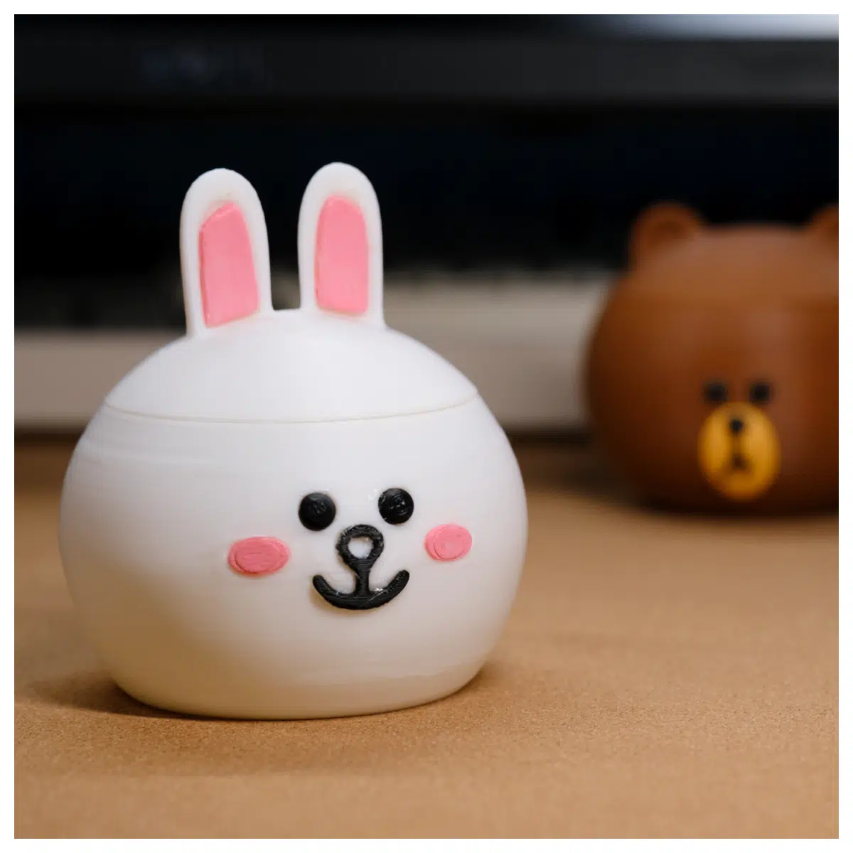 Linefriends Konni Rabbit Storage Box Desk Organizer Snack Storage Student Gift Creative Storage Box Storage Container
