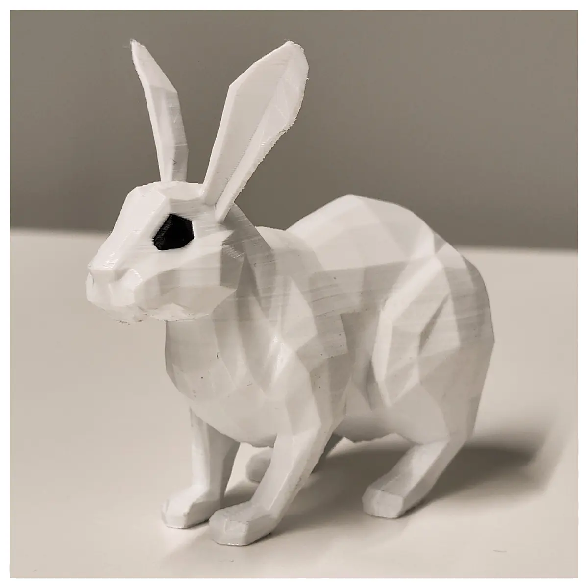 Low Poly Rabbit Sculpture Model 3D Printing Toy Figurine Anime Character Cute