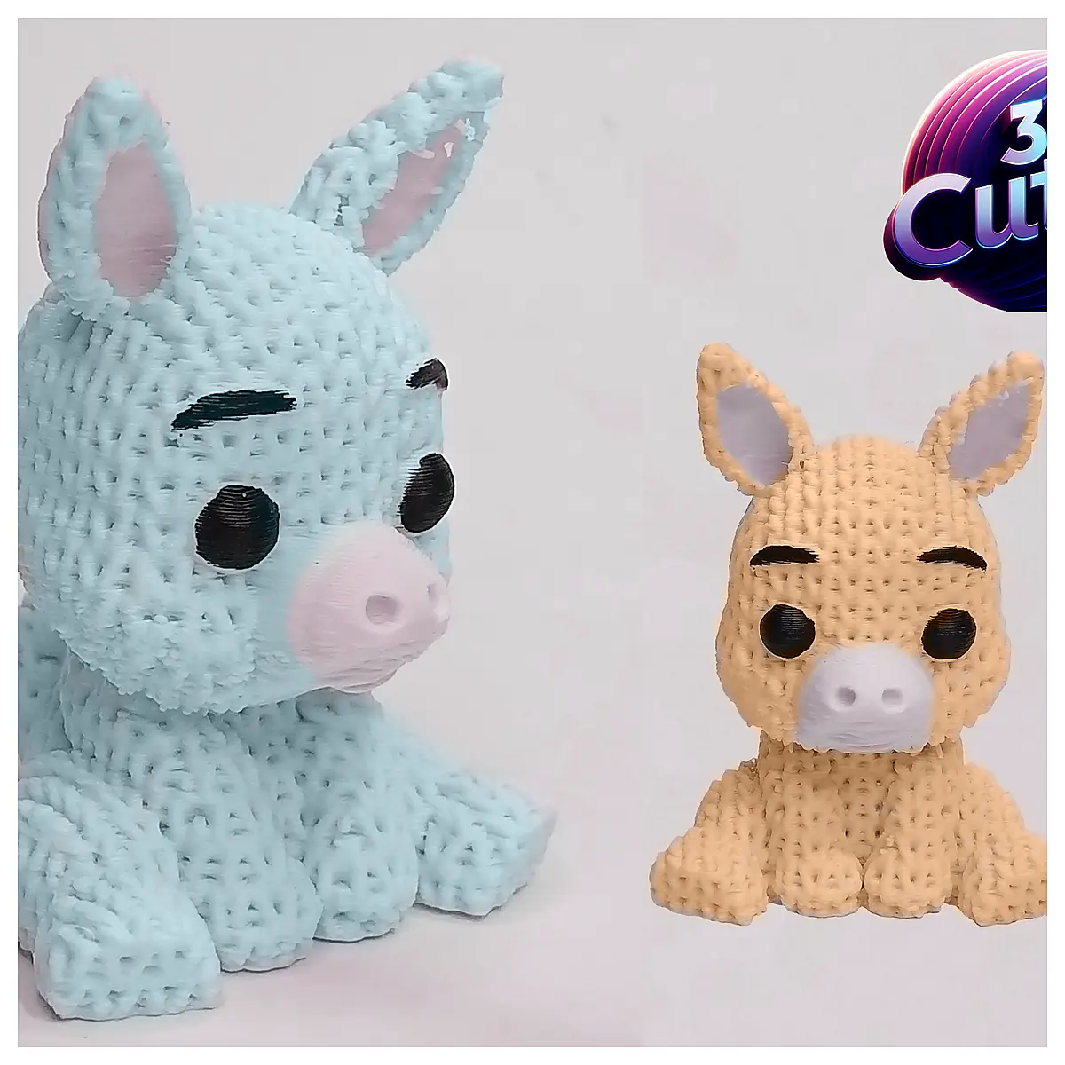 Handmade Knitted Donkey Toy Gift Knitted Animal Plush Toy Educational Toys