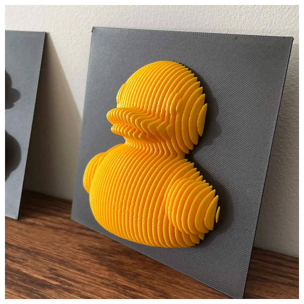 Layered Rubber Duck Sculpture Toy Model Collectible Rubber Duck Art 12x12cm