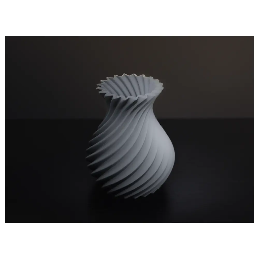 Spiraled Twisted Ripple Vase Art Ceramic Decorative Home Accent Art Collection