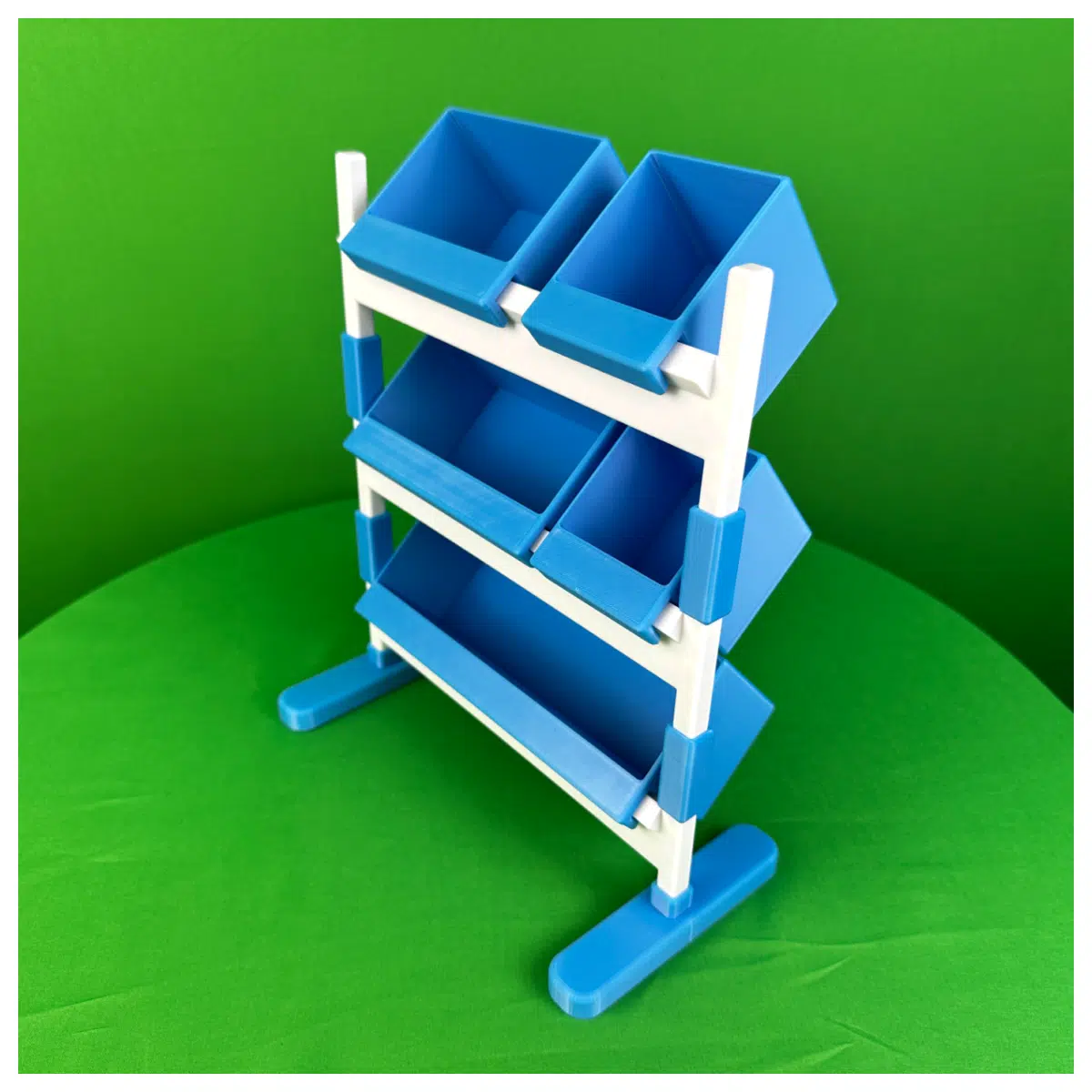 Shelving Unit Blue White Elegant Storage Rack Thickened Anti Tip Home Multi Functional Display Shelf