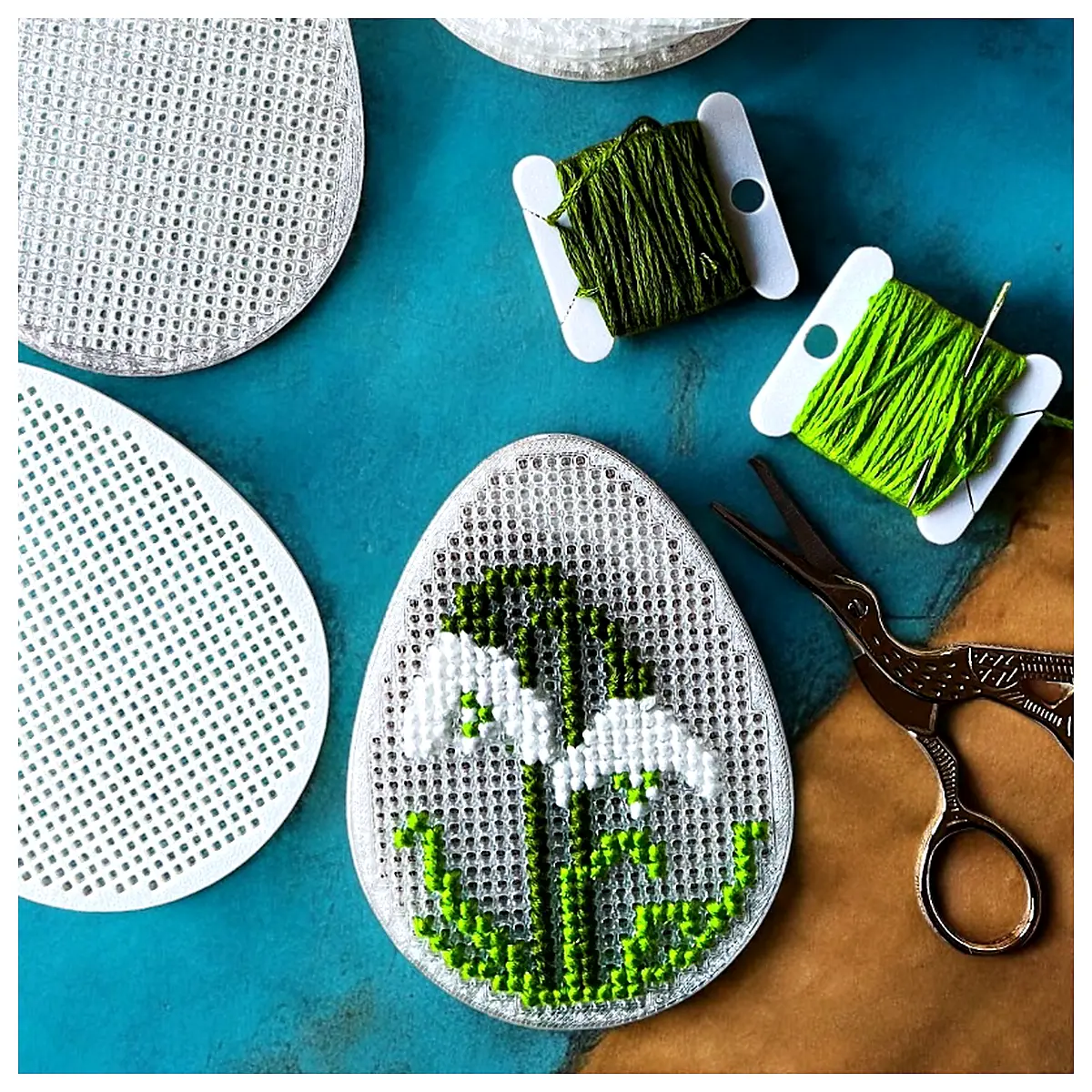 Easter Cross Stitch Fabric Grid Embroidery Supplies DIY Crafting