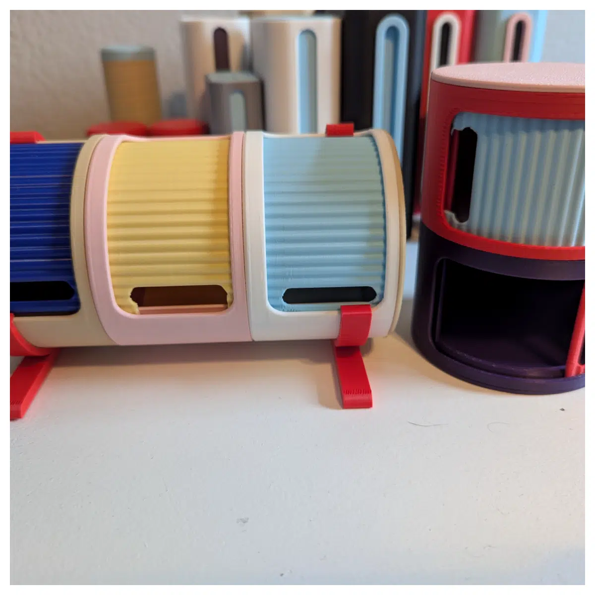 Stackable Rotating Carousel Storage Bins Multi Tier Rotating Shelves Rolling Storage Cart Flexible Space Organizer