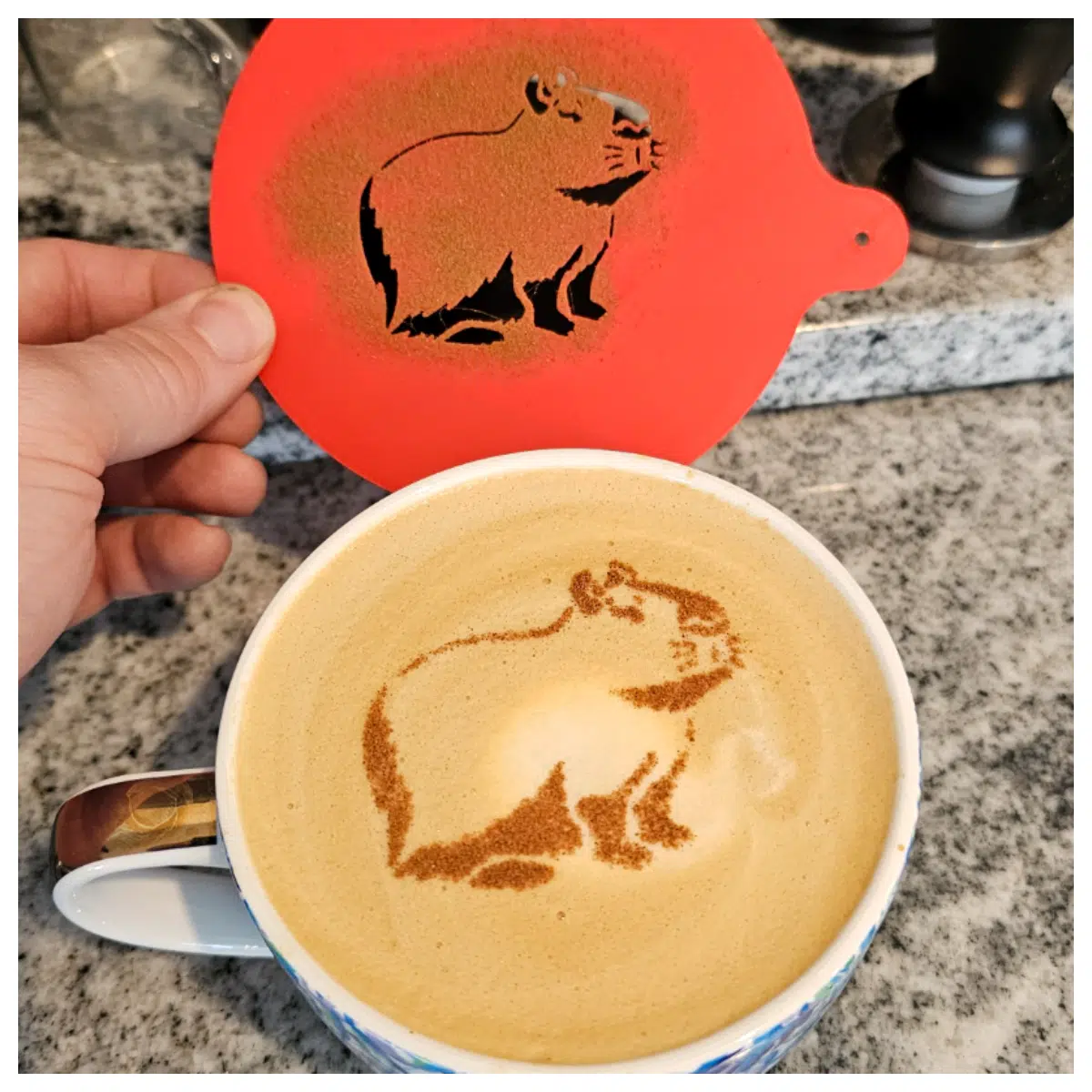Cappuccino Latte Art Template Capybara Animal Design Barista Tool Creative Latte Art Patterns Coffee Cup Decoration