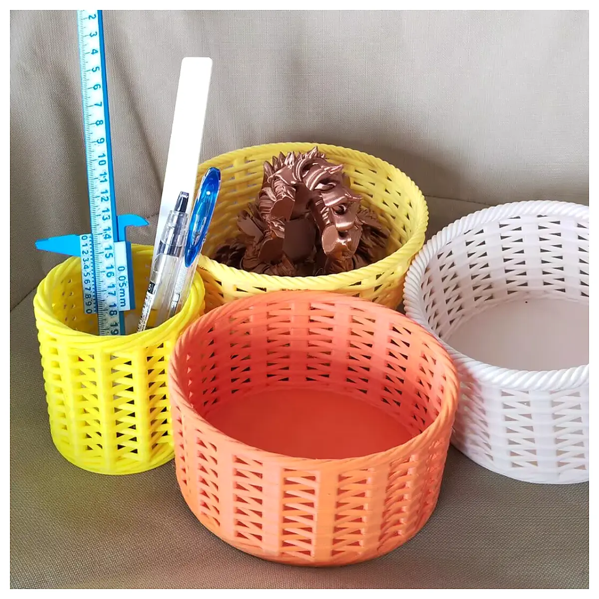 Baskets Storage Box Pen Holder Elliptical Woven Baskets Organizer Multi Functional Containers