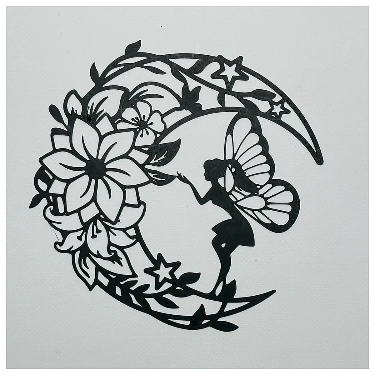 Moon Fairy Silhouette Wall Decor Floral Wall Stickers Romantic Decoration Bedroom Living Room Wall Art
