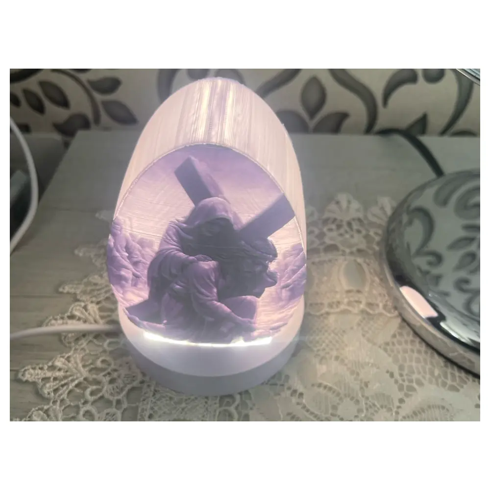 Religious Egg Stand Base Ornament Display Piece Holiday Gift Prayer Religious Items Ceramic Art Decor