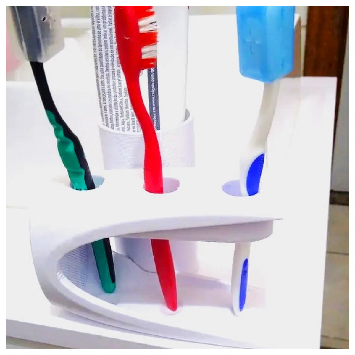Toothbrush Holder Organizer Bathroom Shelf Toothpaste Holder Brushes Storage Rack Multi Purpose Shelf Toothbrush Organizer