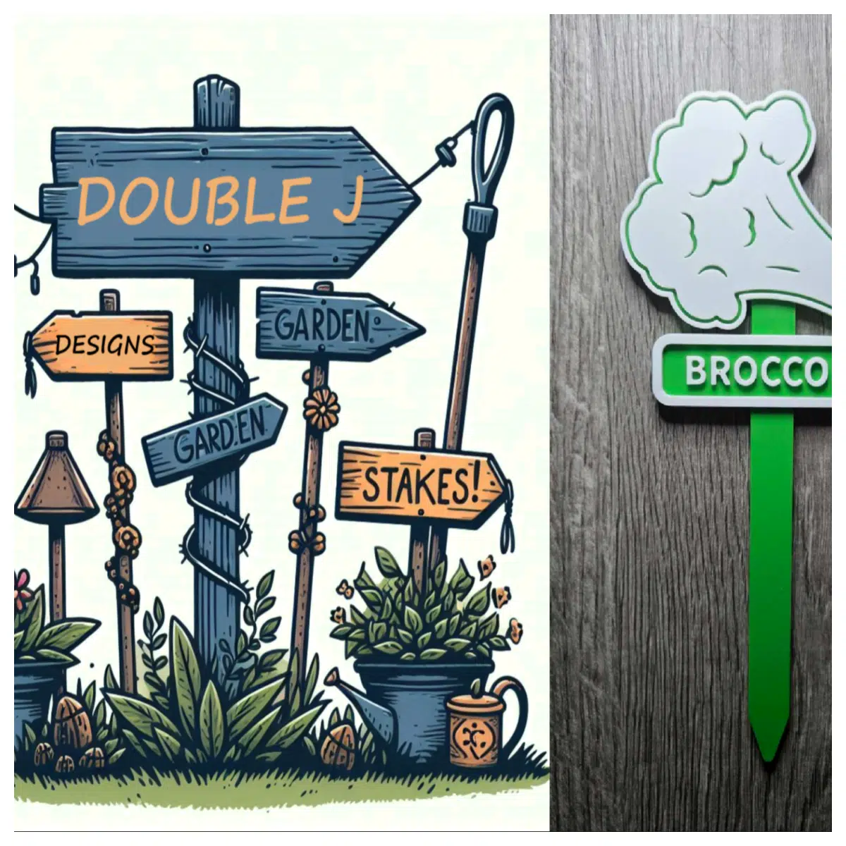 Broccoli Garden Sign Floral Decor Plant Marker Outdoor Signage Green Wall Decoration Garden Label