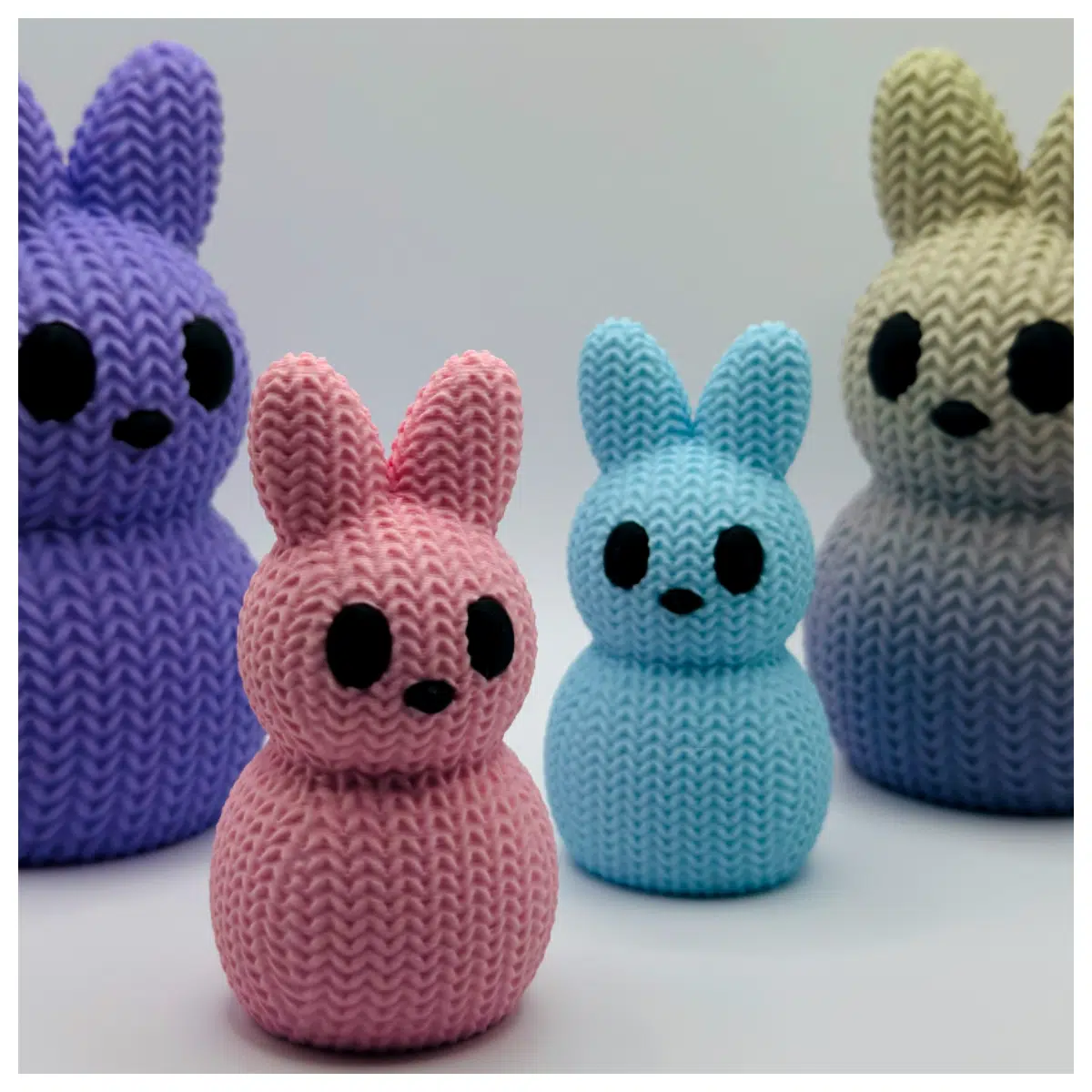 Knitted Little Rabbit Plush Toy Rabbit Stuffed Animal Toddler Gift Baby Toy Early Learning Plaything