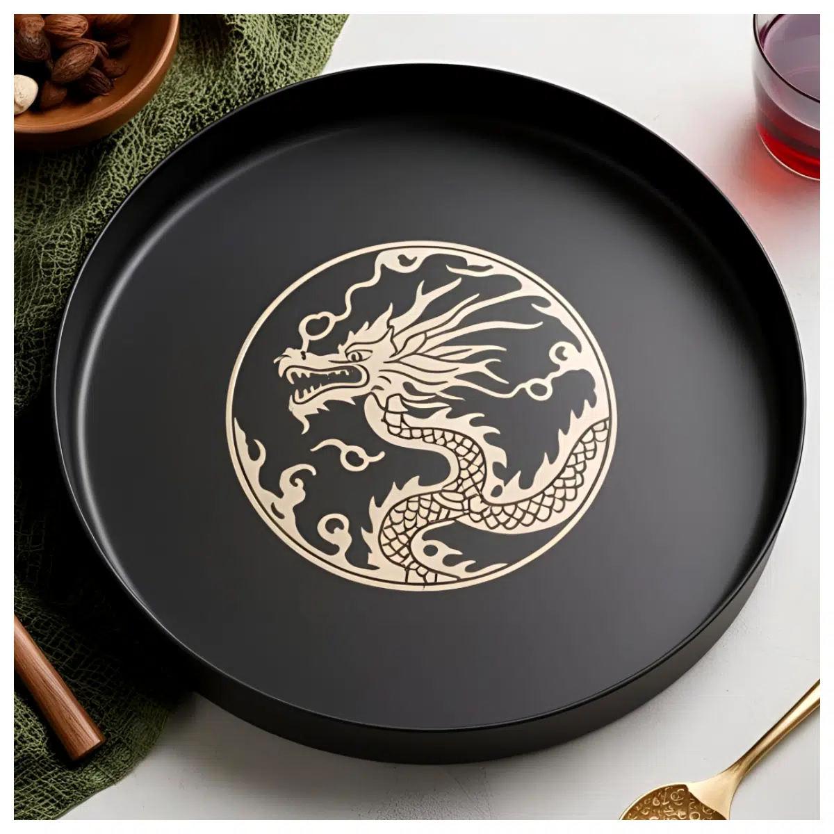 Modern Designer Dragon Hole Serving Tray Creative Home Diningware Kitchen Storage Decorative Display Holder Practical Space
