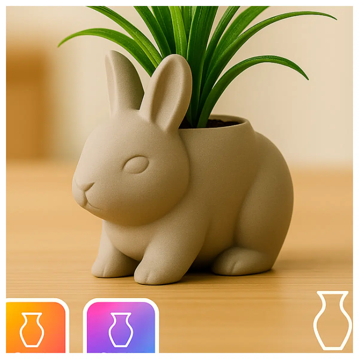 Cute Bunny Ear Flower Pot Easter Decoration Planter Rabbit Flower Pot Pet Planter Holiday Gift Flower Pots