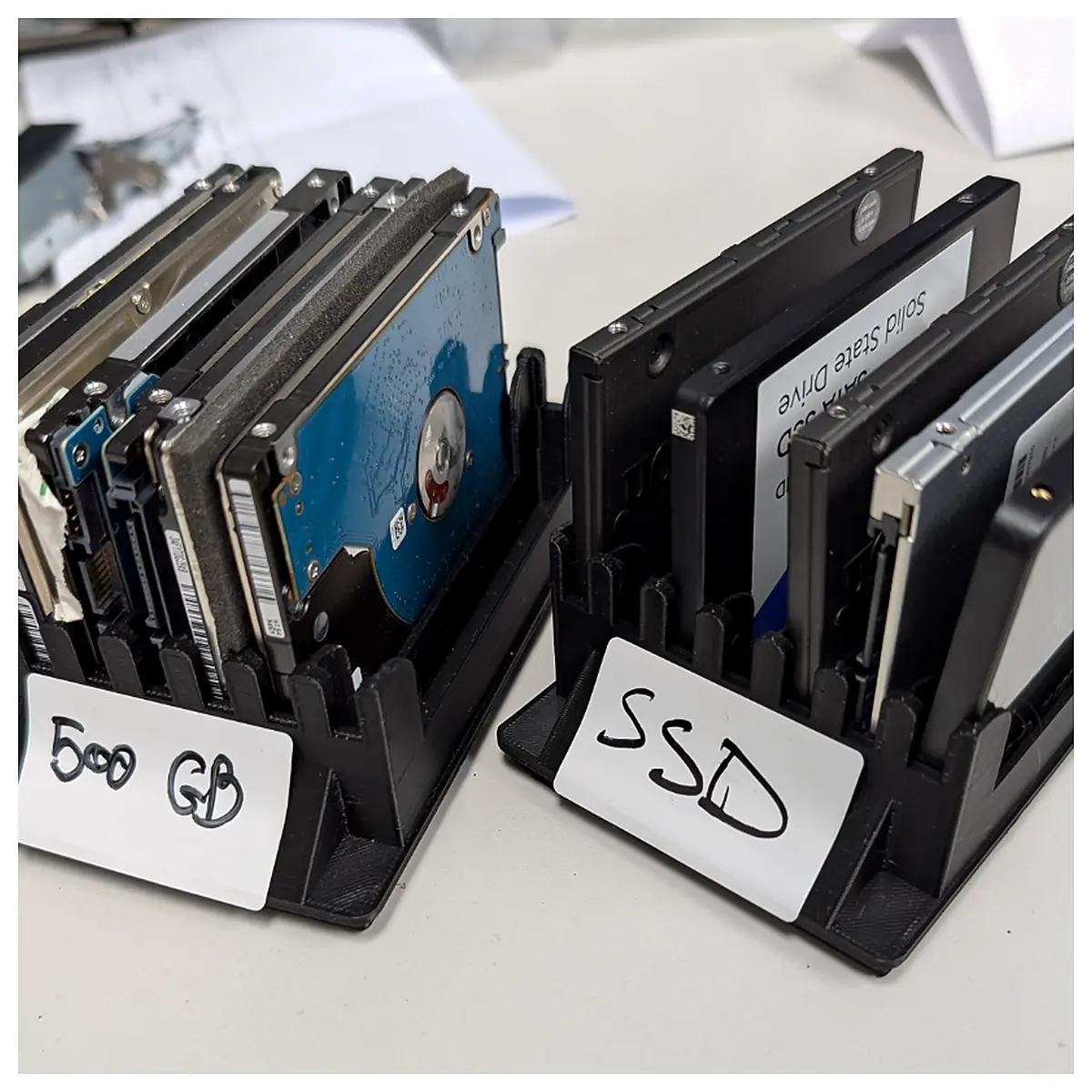 25 Inch SSD Storage Box Hard Drive Organizer Gridfinity Storage Charging Organization Electronics Accessories