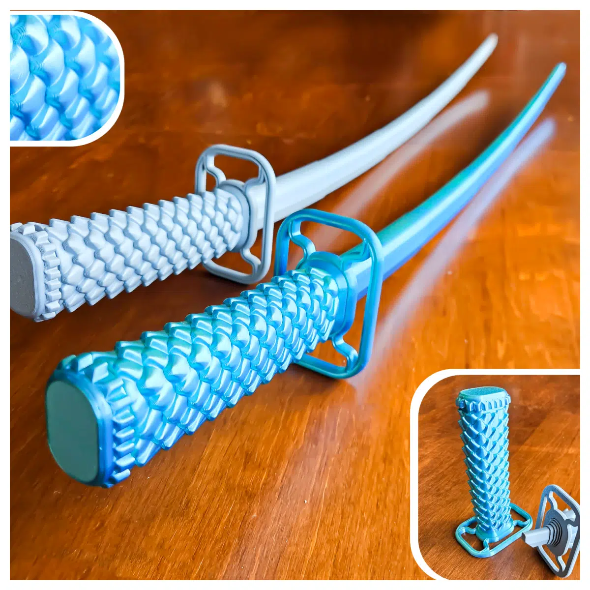 Blue Dragon Samurai Sword 3D Printed Model Toy Weapon Roleplay Collectible Dragon Sword Realistic