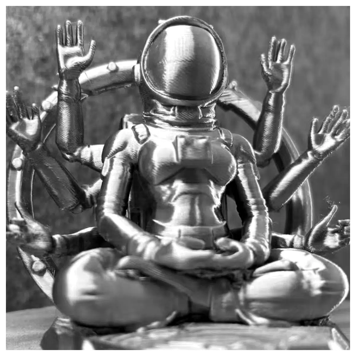 Cyber Thousand Armed Guanyin Statue Figurine Desk Decoration Anime Model Collectible Toy Art Figure