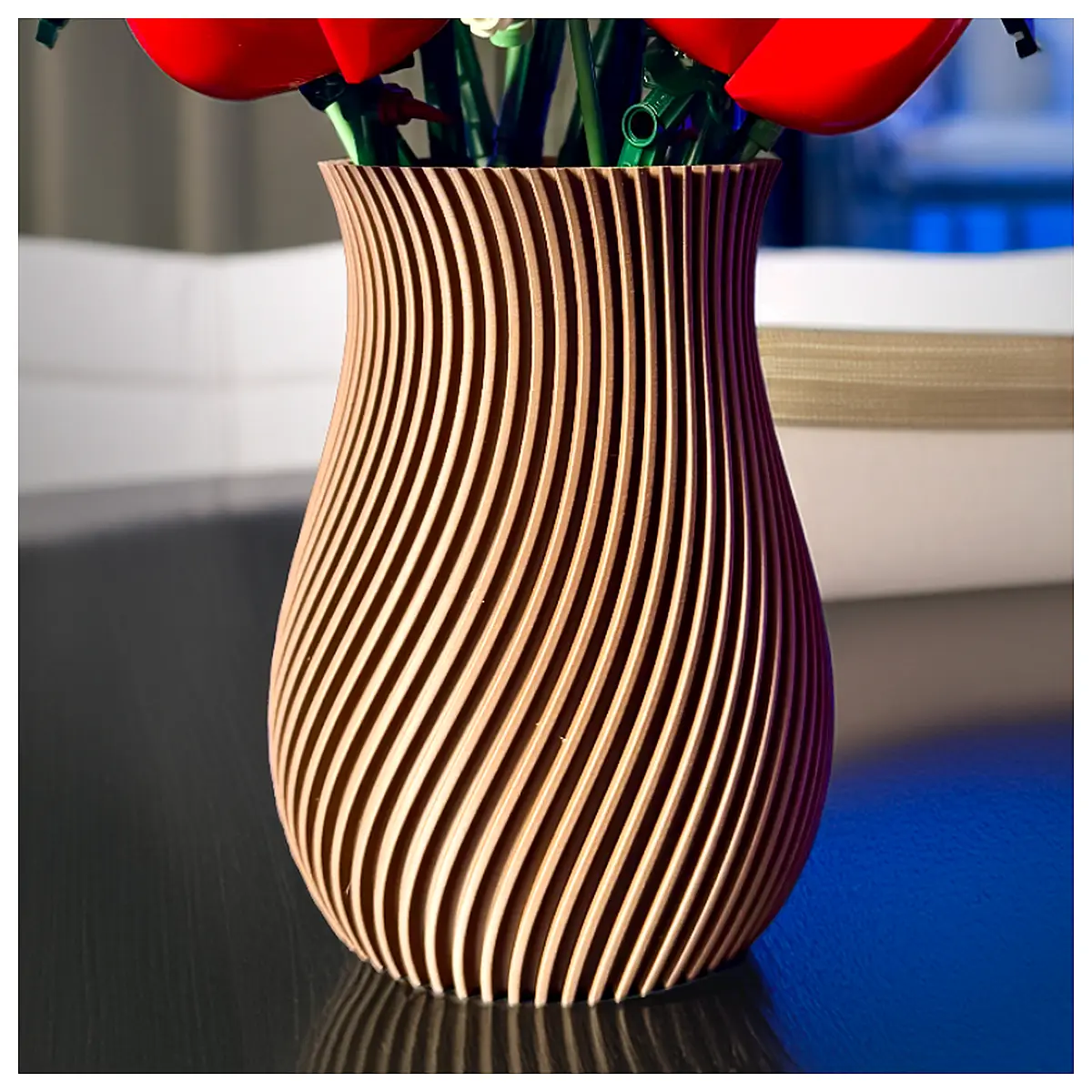 Spiral Vase Decorative Arrangement Creative Floral Display Flower Pen Art Decor