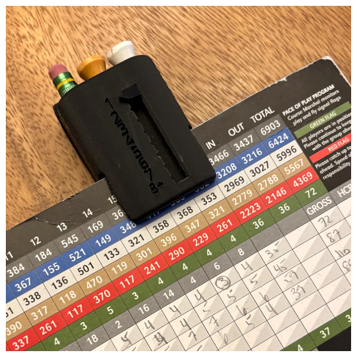 Scorecard Holder 4 in 1 Bag Clip Scoreboard Score Sheet Sports Accessories