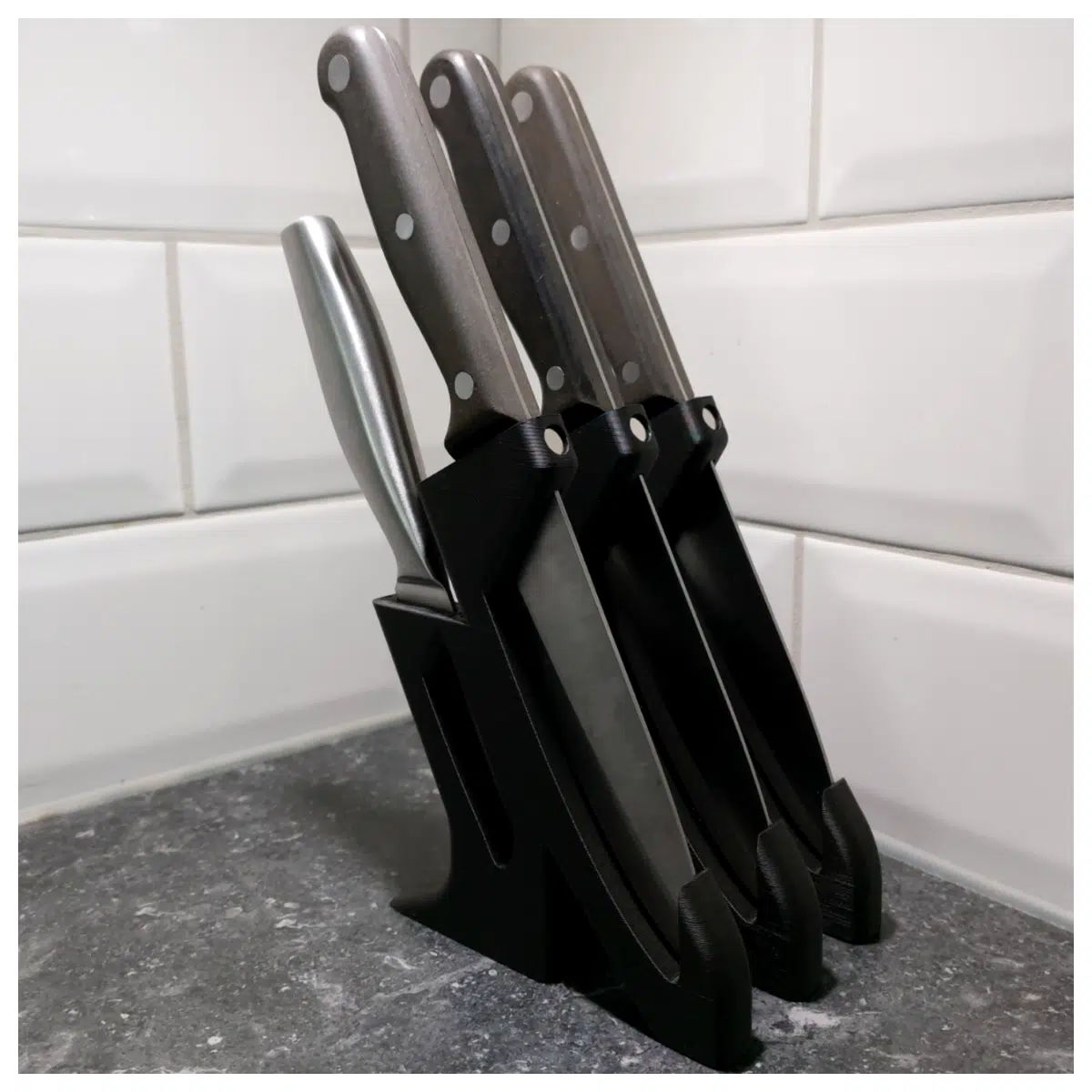 kitchen holder block magnetic strip wall mount rack organizer stainless steel countertop set wooden s