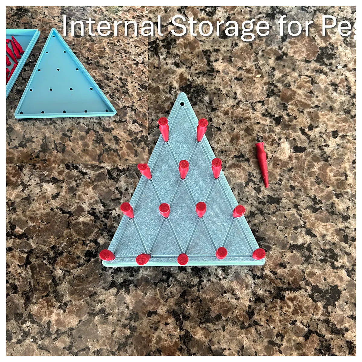 Triangle Chess Game with Storage Pockets Puzzle Toys Fun Board Games Kids Toys