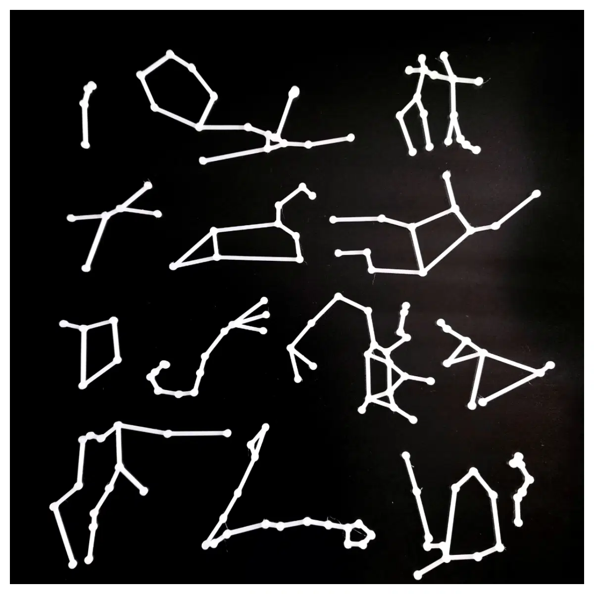 Night Glow 3D Printed Zodiac Models Space Decor Star Night 3D Printed Zodiac Figures Kids Astronomy Toys