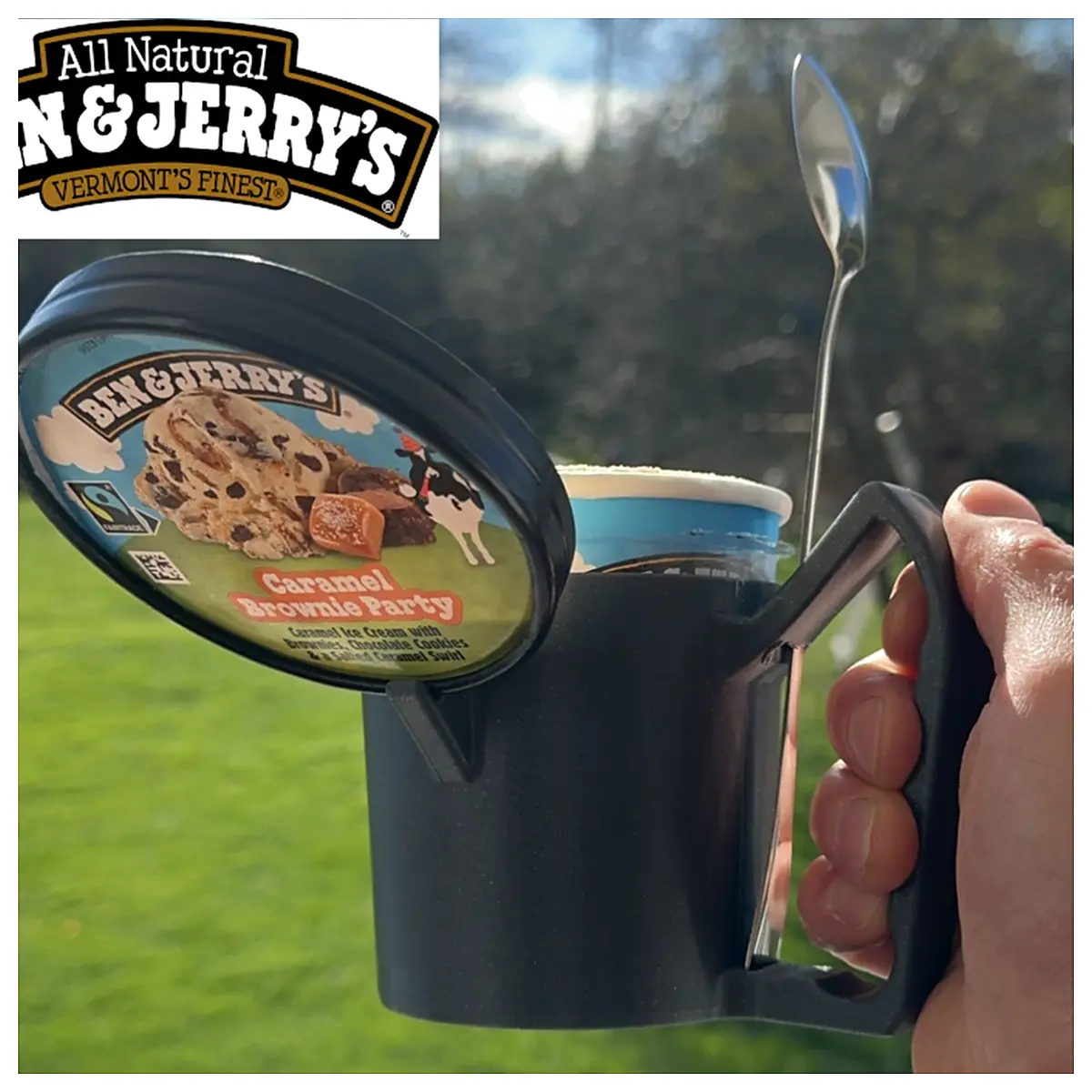 Ice Cream Holder Stand Support Scoop Holder Creative Desktop Fridge Storage BenJerrys