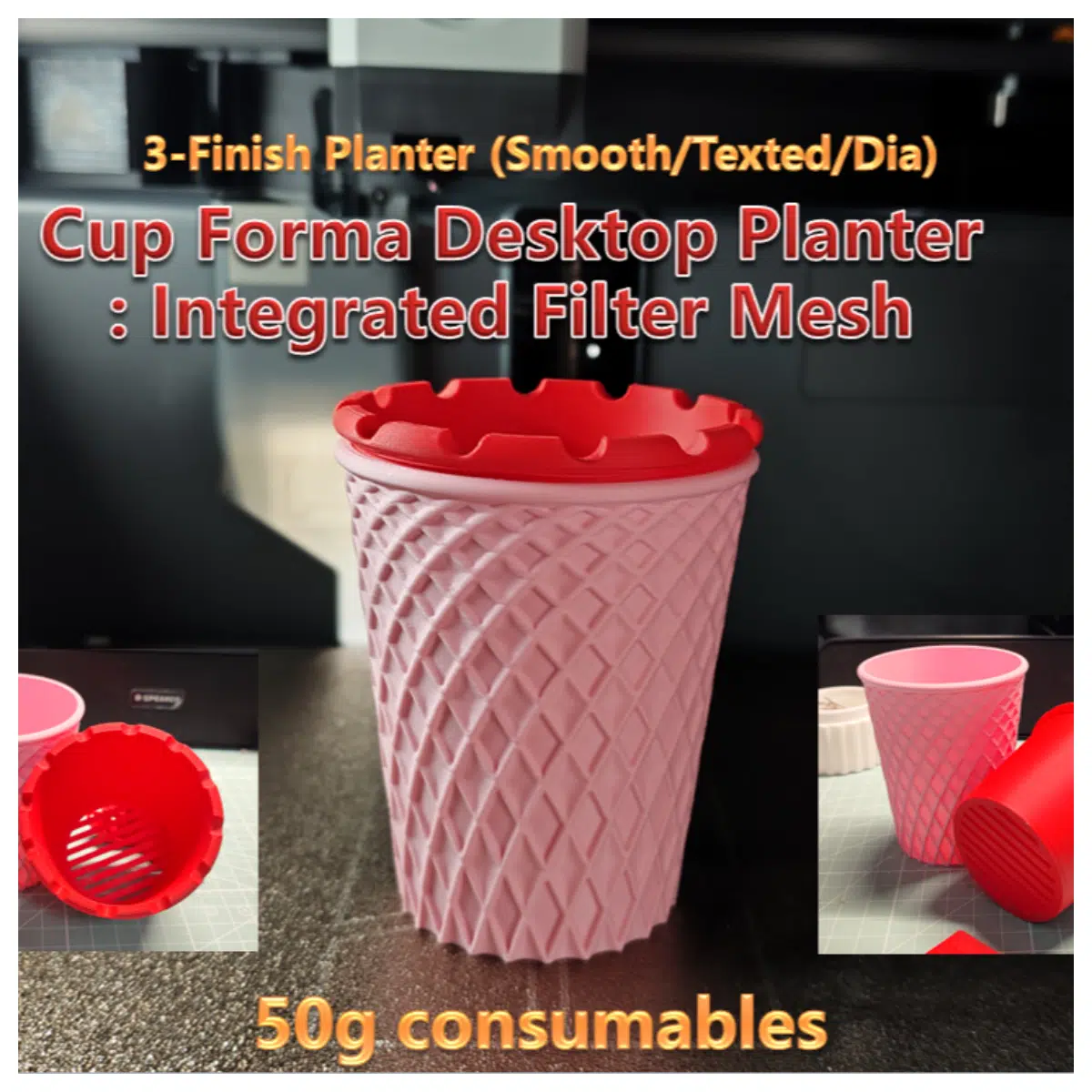 Desktop Ecosystem Planter Mesh Filter No Support Grow System Plant Growing Container Gardening