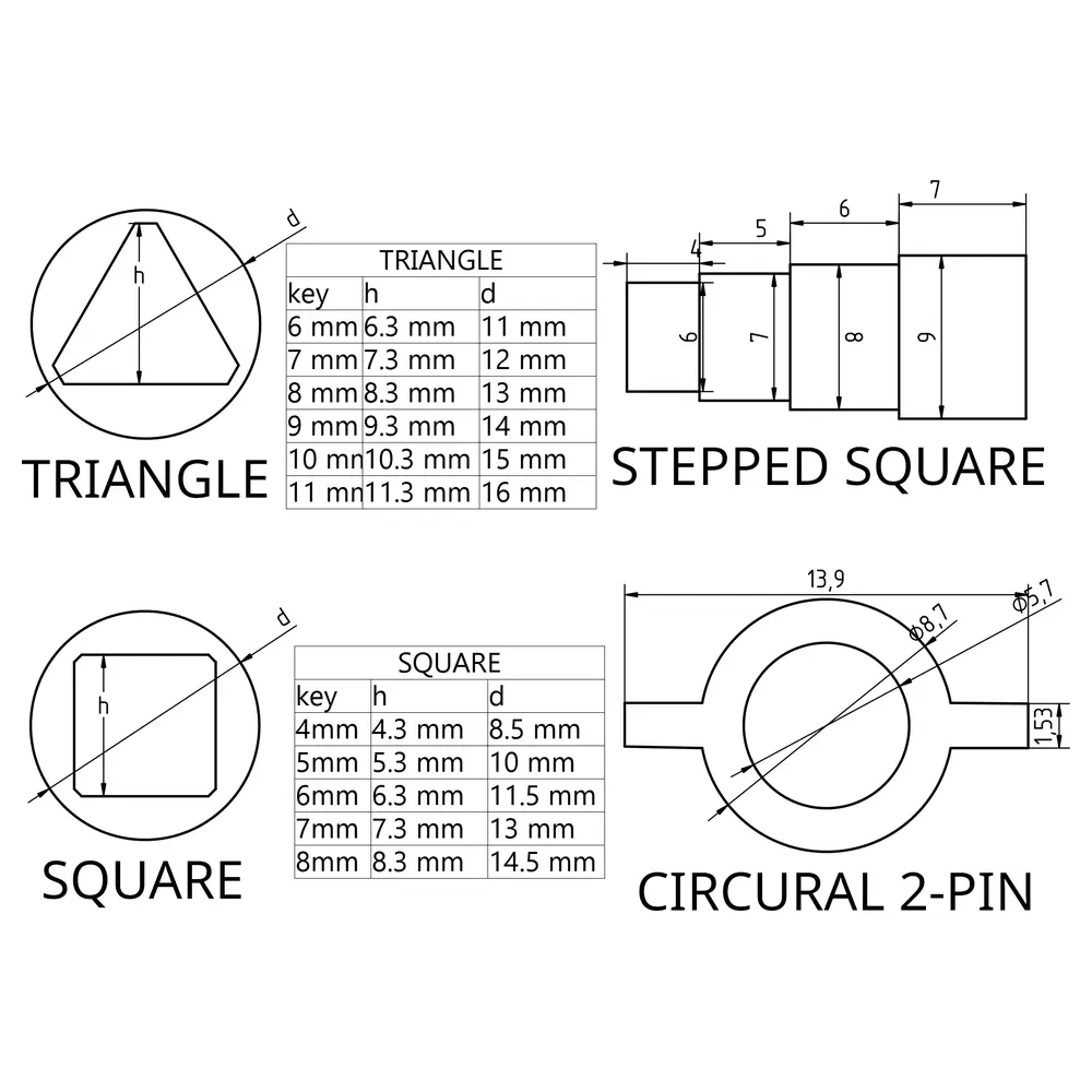 Faucet Key Replacement Repair Disassembly Installation Accessories Universal Key Tool Kit Repair Parts