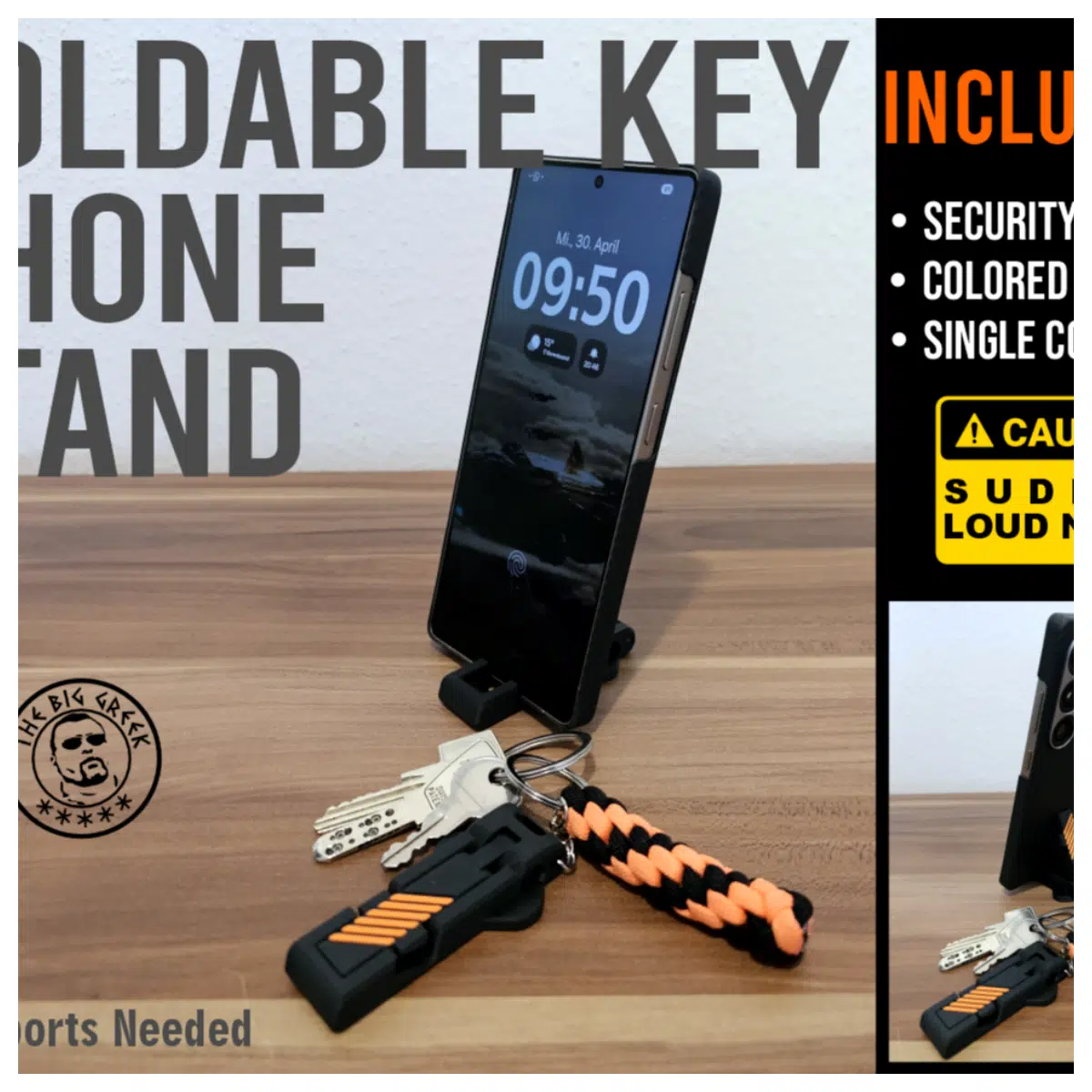 Foldable Phone Stand Key Chain Whistle Phone Holder Accessory Mobile Stand Bracket Holder