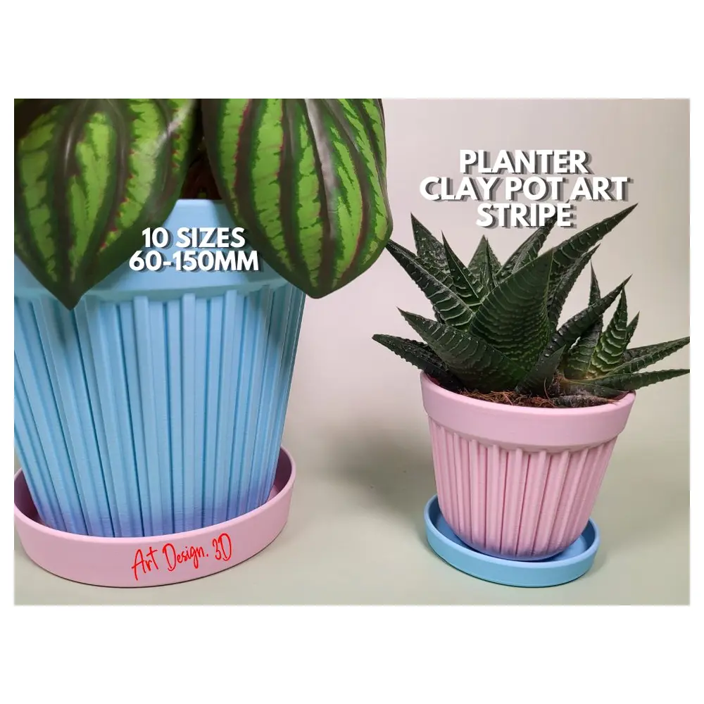 Striped Ceramic Planters Art Planters Creative Planters Decorative Planters Indoor Planters Succulent Planters Modern Planters Gift Ideas