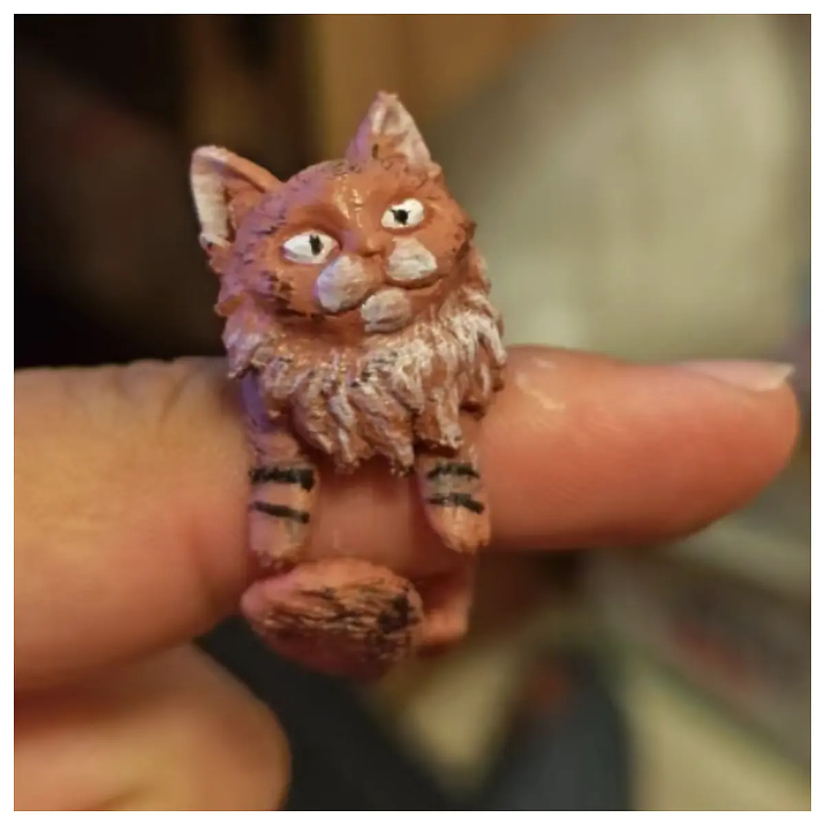 Cat Ring Mini Gift Booth Decoration Pet Ring 4g Small Gift Memorial Ring Keepsake Jewelry