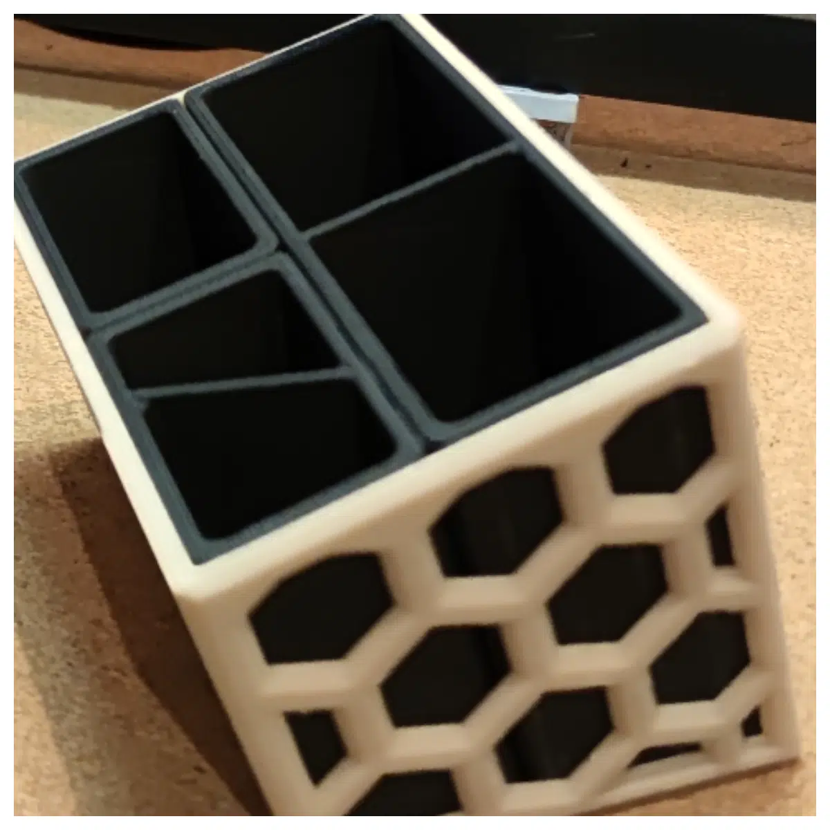 Hexagonal Desk Organizer Desktop Storage Box Multi Function Desk Organizer for Office Home Desktop Accessory Storage Solutions
