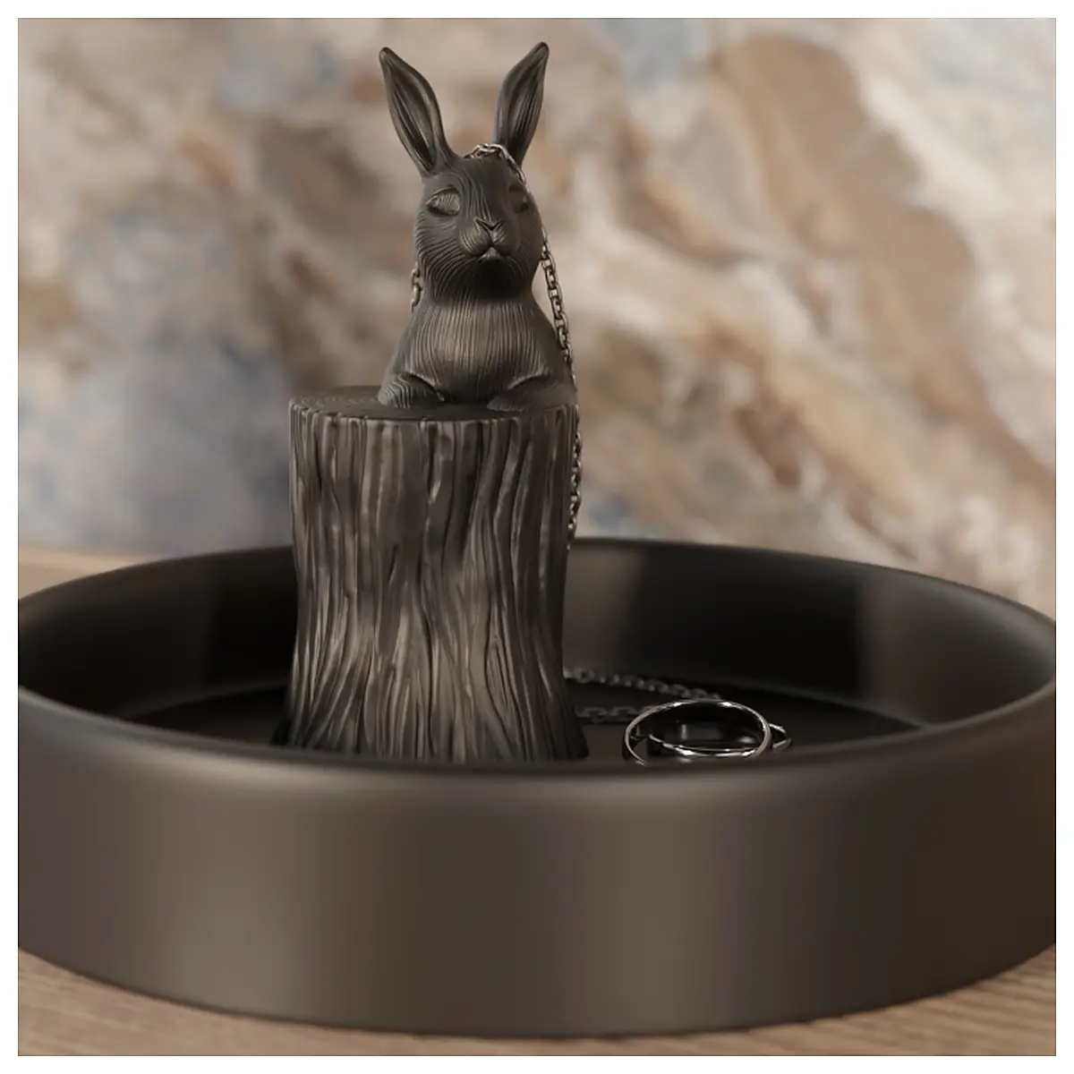 Forest Tiny Rabbit Organizer Stump Tray Desktop Organizer Multi Purpose Storage Tool Small Items Organizer Home Storage