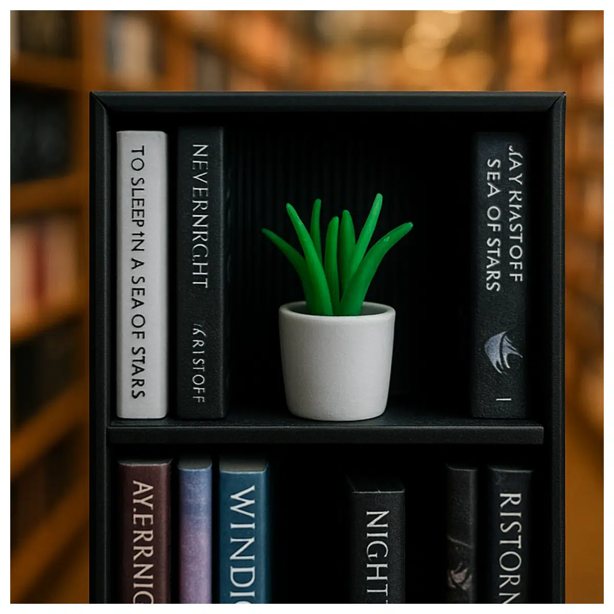 Miniature Plant Shelf Model Miniature Plant Landscape Desktop Micro Library Home Decor Miniature Scene Diorama Tiny Plant Display