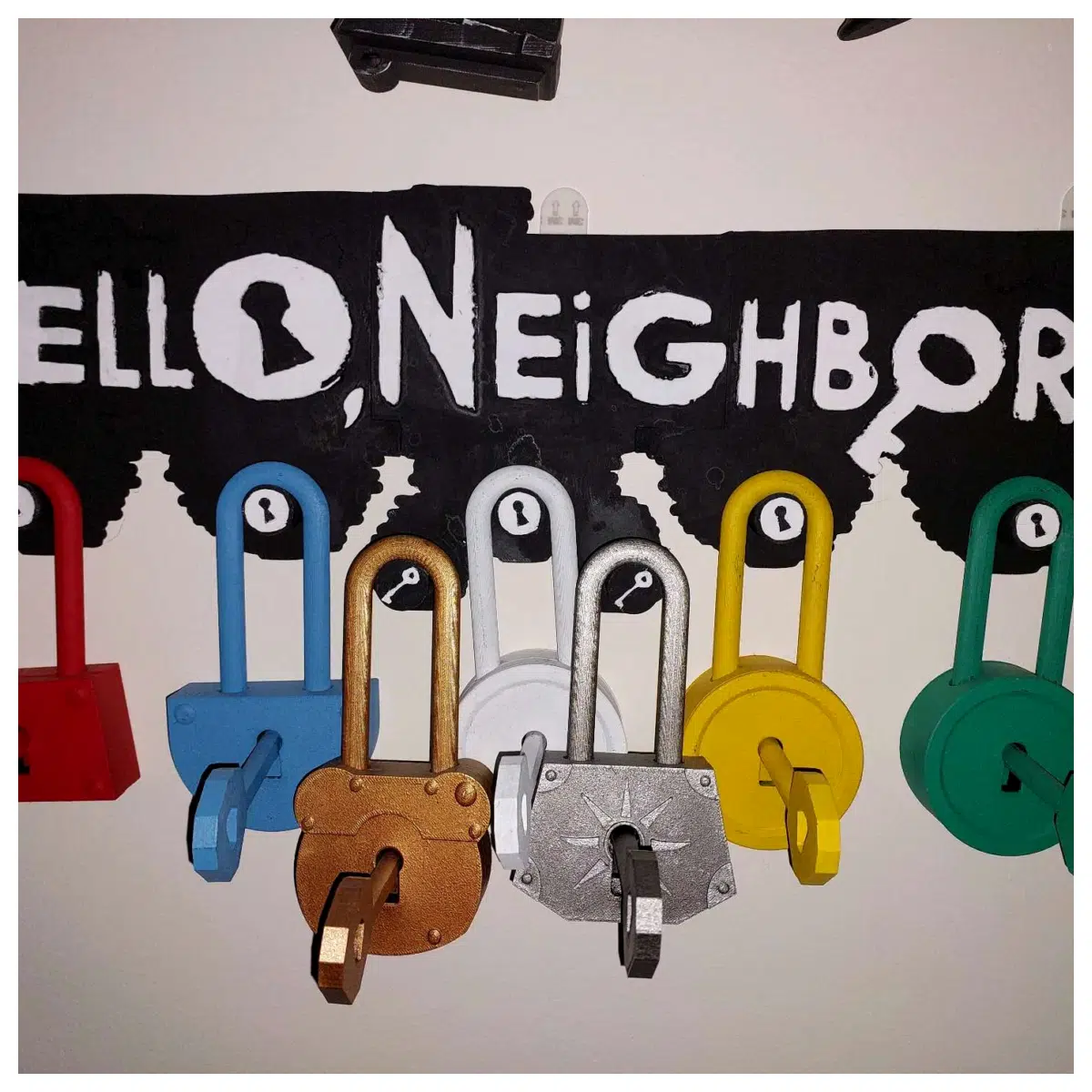 Hello Neighbor Wall Hooks Lock Hardware Hanging Accessories Installation Wall Decor Wall Hooks