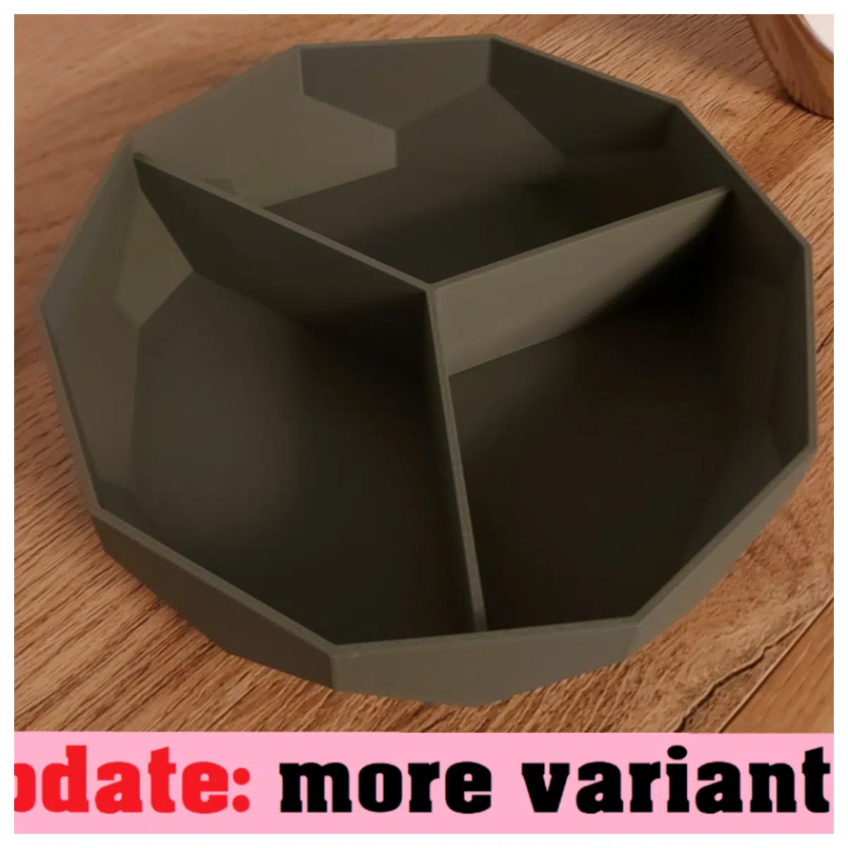 Low Poly Tray Bowl with without Dividers Storage Organizer Kitchen Counter Display Home Decor Containers