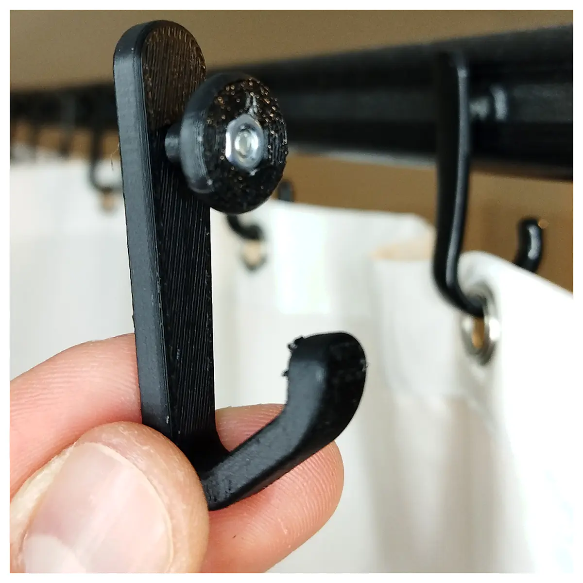 Shower Curtain Hooks Rotating Easy Install Anti Slip Bathroom Accessories Multi Functional Wall Mount Fast Installation