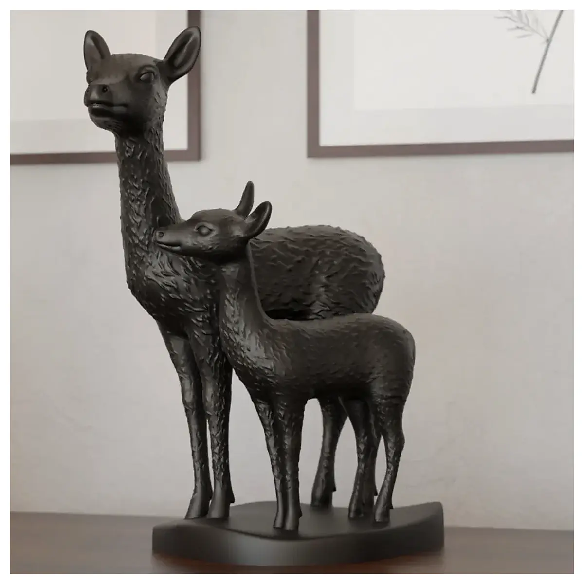 Serene Deer Sculpture Animal Figurine Lively Art Home Decor Decorative Item Placement