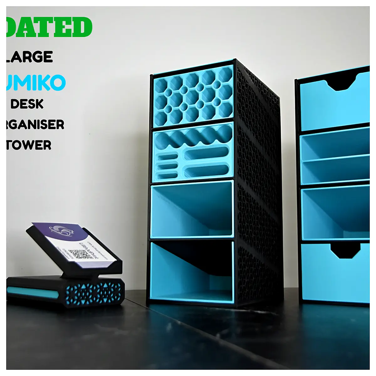 Large Kumiko Desktop Organizer Tower Desk Storage Solutions Office Storage Shelving Multi Tiered Organizer Home Storage