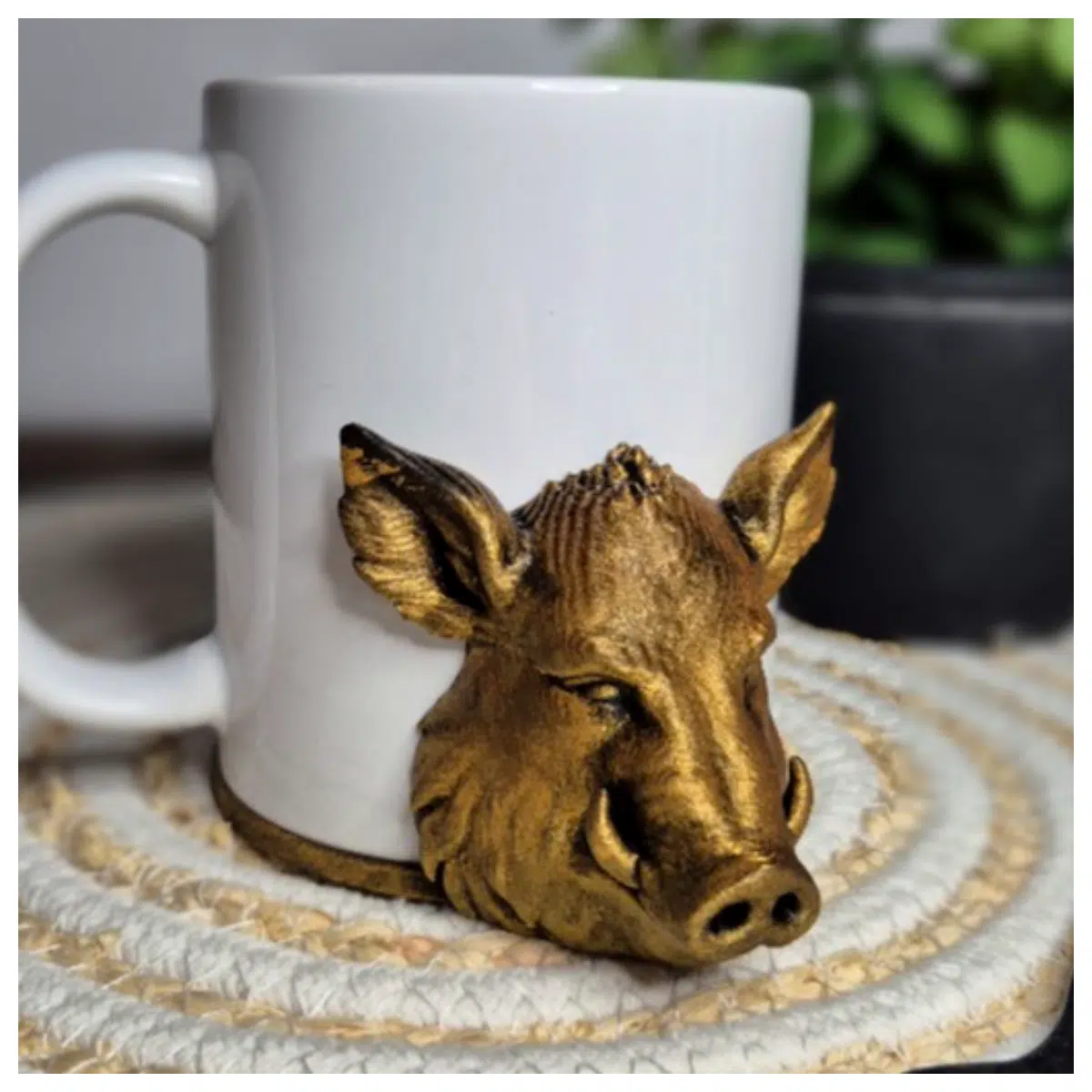 Wild Boar Coasters Animal Coasters Desktop Decoration Ceramic Mats Kitchen Tableware Gift