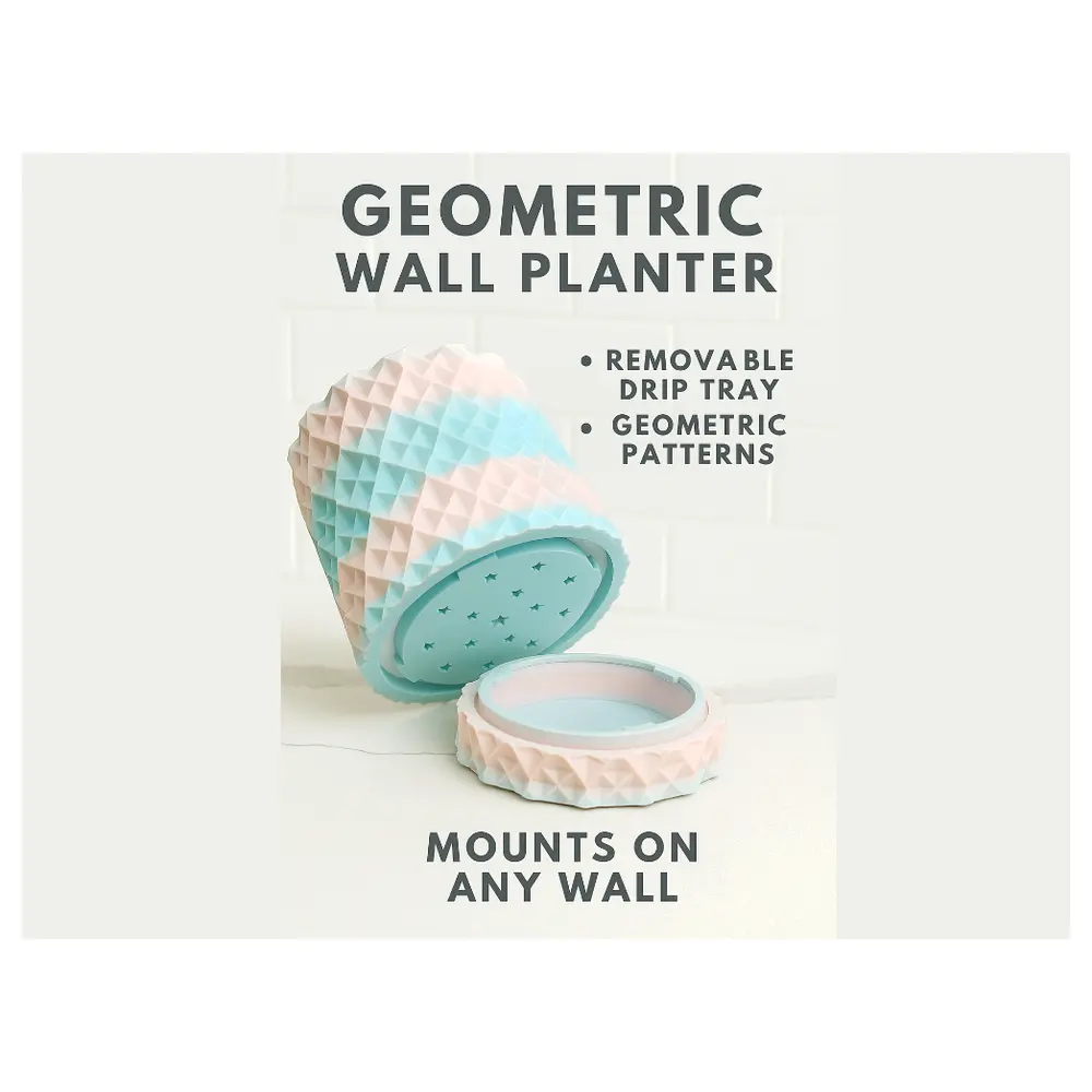 Geometric Wall Planters Hanging Planters Drip Tray Removable Multi Functional Flower Stands Wall Decor Flower Pots