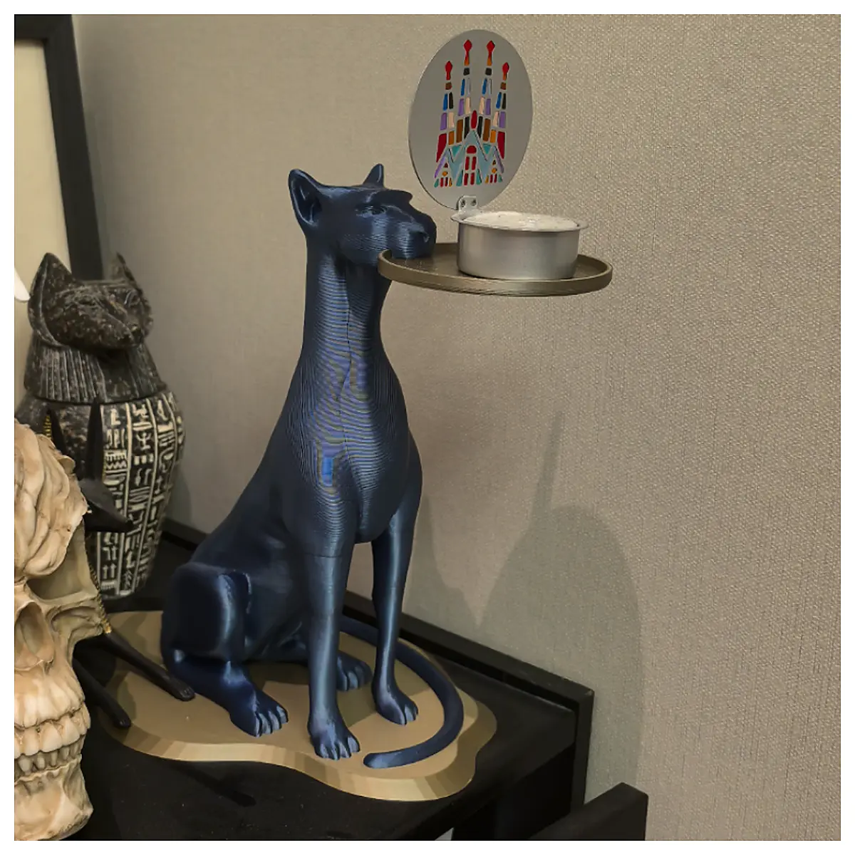 Cat Art Platter Cat Shaped Decorative Tray Creative Gift Table Decoration Art Ceramic Dish
