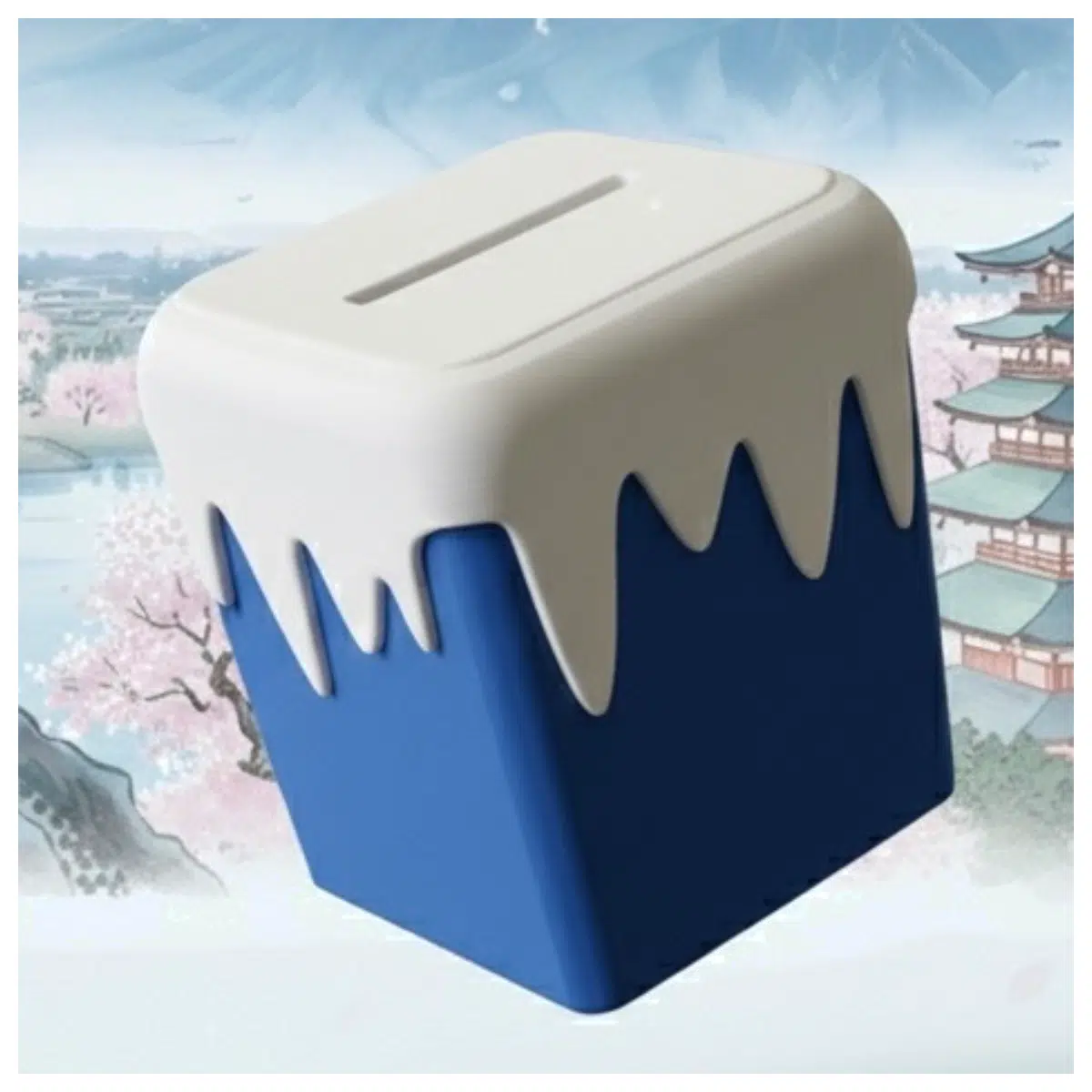 Mount Fuji Piggy Bank Savings Jar Ceramic Souvenir Travel Gift Collectible