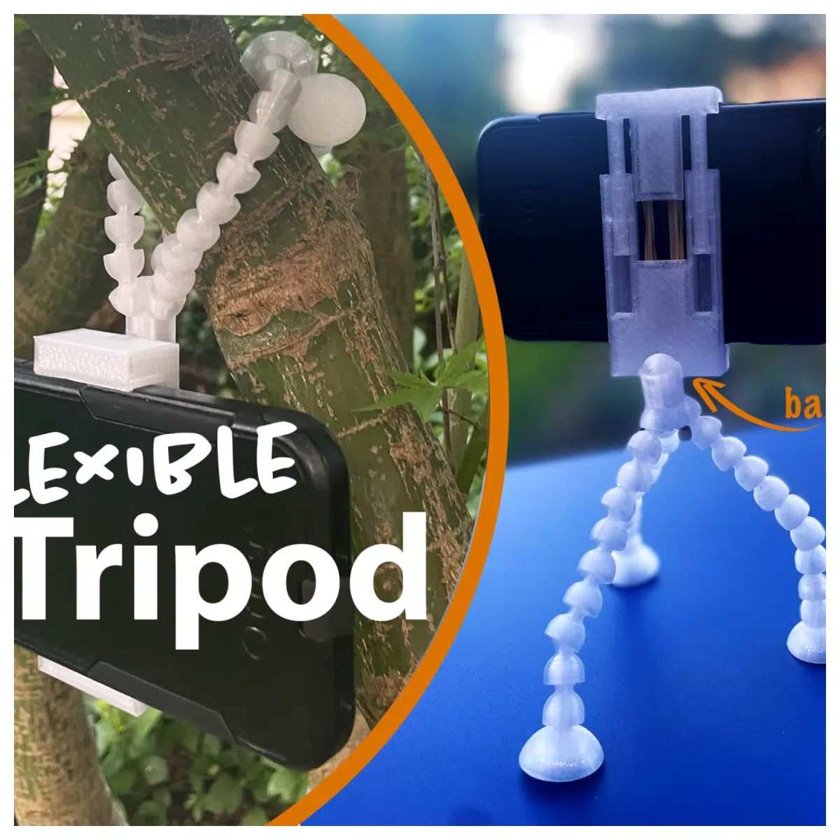 Flexible Tripod with Phone Holder Adjustable Support Stable Camera Accessory Mobile Photography Stand